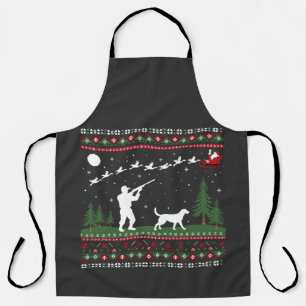 Ugly Christmas Sweater Hunting Season Santa  Apron