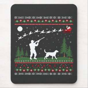 Ugly Christmas Sweater Hunting Season Santa  Mouse Mat