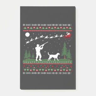 Ugly Christmas Sweater Hunting Season Santa  Post-it Notes
