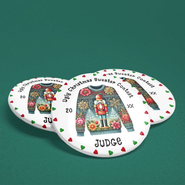Ugly Christmas Sweater Judge 7.5 Cm Round Badge (Creator Uploaded)