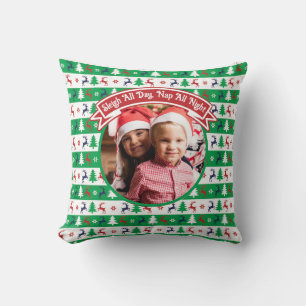 Ugly Christmas Sweater Jumper Family Photo  Cushion