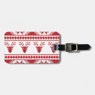 ugly christmas sweater luggage tag