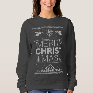 Ugly Christmas Sweater Merry Christ Christian God