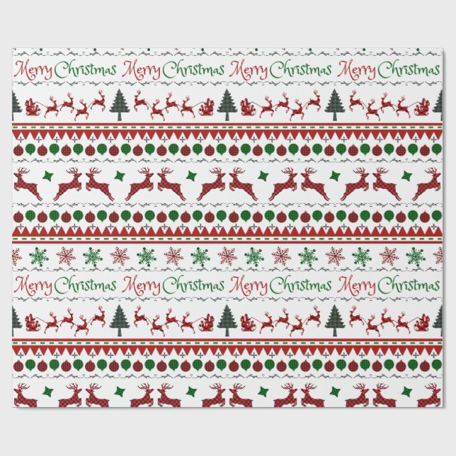 Ugly Christmas Sweater Merry Christmas Wrapping Paper (Flat)