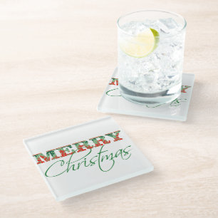 Ugly Christmas Sweater   Modern Typography Glass Coaster