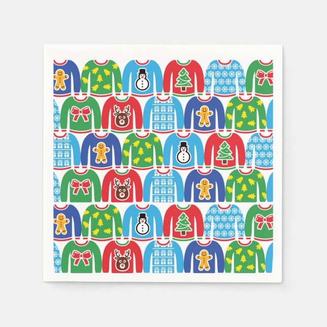Ugly Christmas Sweater Party Holiday Xmas Party Na Napkin (Front)