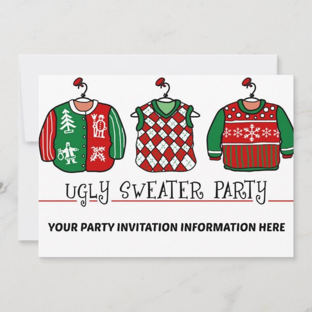 Ugly Christmas Sweater Party Invitation (Front)
