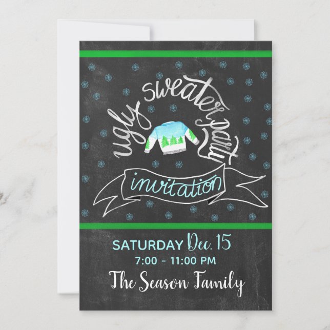 Ugly Christmas Sweater Party Invitation (Front)