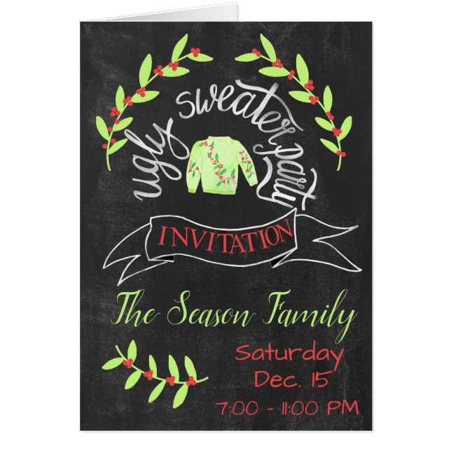 Ugly Christmas Sweater Party Invitation (Front)