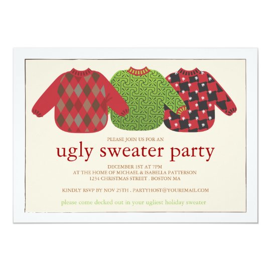 Ugly Christmas Sweater Party Invitation | Zazzle.co.uk