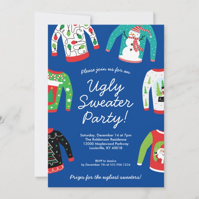 Ugly Christmas Sweater Party Invitation (Front)