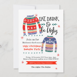 Ugly Christmas Sweater Party Invitation