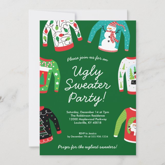 Ugly Christmas Sweater Party Invitation (Front)