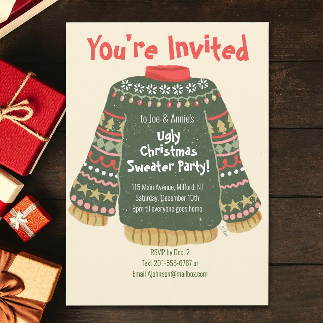 Ugly Christmas Sweater Party  Invitation (Creator Uploaded)