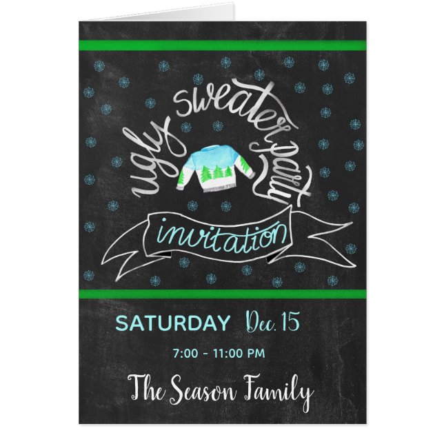 Ugly Christmas Sweater Party Invitation (Front)