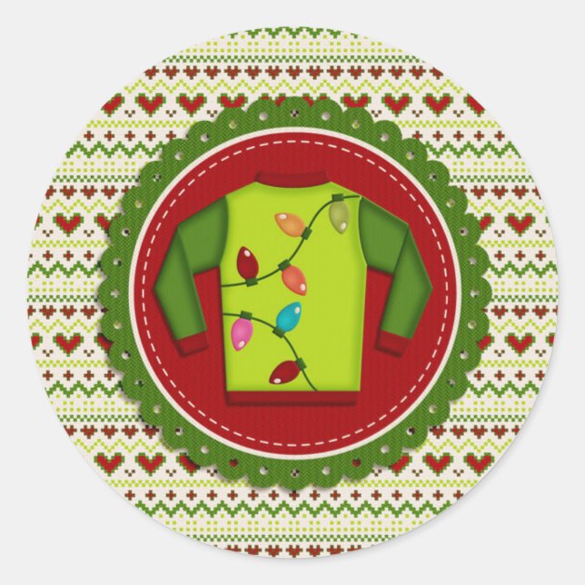 Ugly Christmas Sweater Party Stickers (Front)