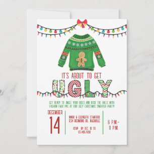 Ugly Christmas Sweater Party Tacky Holiday Party Invitation