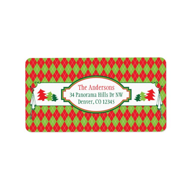 Ugly Christmas Sweater Party Xmas Return Address Label (Front)