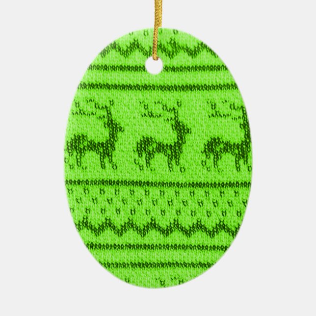 Ugly Christmas Sweater pattern Ceramic Tree Decoration (Front)