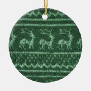 Ugly Christmas Sweater pattern Ceramic Tree Decoration