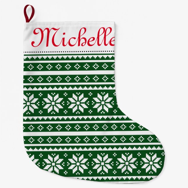 Ugly christmas sweater pattern Christmas stocking (Front)