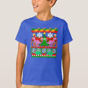 Ugly Christmas Sweater Pattern Dinosaurs