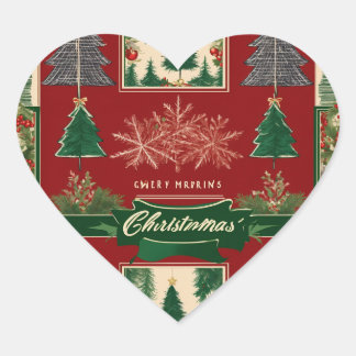 Ugly Christmas Sweater Pattern with Reindeer & Sno Heart Sticker