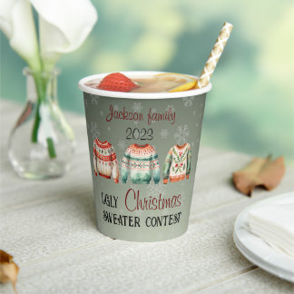 Ugly Christmas Sweater  Personalised Paper Cups