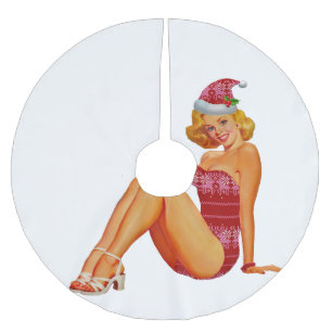 ugly christmas sweater pin up brushed polyester tree skirt