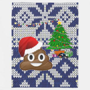 ugly Christmas sweater poop emoji blanket