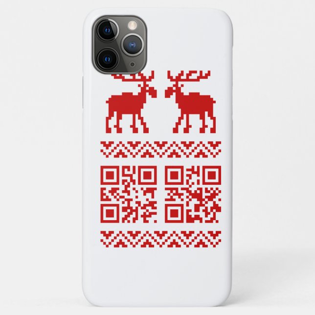 Ugly Christmas Sweater QR Code Happy New Year ! Case-Mate iPhone Case (Back)