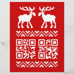 Ugly Christmas Sweater QR Code Happy New Year ! Flyer