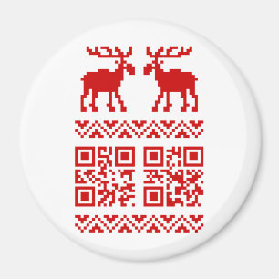 Ugly Christmas Sweater QR Code Happy New Year ! Magnet