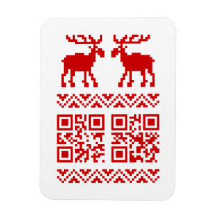 Ugly Christmas Sweater QR Code Happy New Year ! Magnet