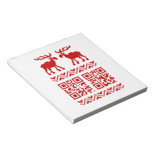 Ugly Christmas Sweater QR Code Happy New Year ! Notepad