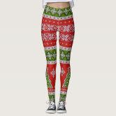 Ugly Christmas Sweater Pattern Leggings