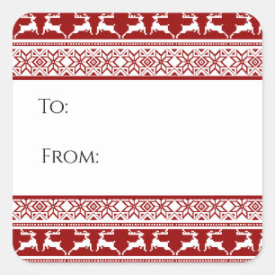 Ugly Christmas Sweater Reindeer Gift Tag