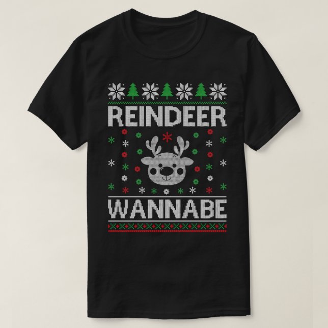 Ugly Christmas Sweater Reindeer Wannabe (Design Front)