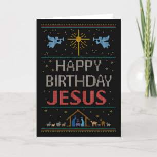 Ugly Christmas Sweater Religious Christian Jesus Holiday Card