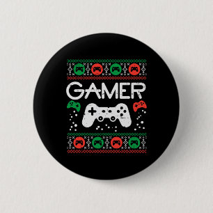 Ugly Christmas Sweater Retro Video Game Xmas Boys  6 Cm Round Badge