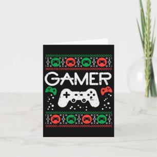 Ugly Christmas Sweater Retro Video Game Xmas Boys Card