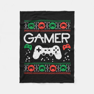 Ugly Christmas Sweater Retro Video Game Xmas Boys Fleece Blanket