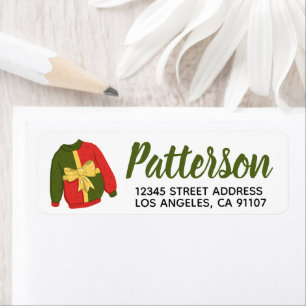 Ugly Christmas Sweater Return Address Label