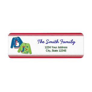 Ugly Christmas Sweater Return Address Labels