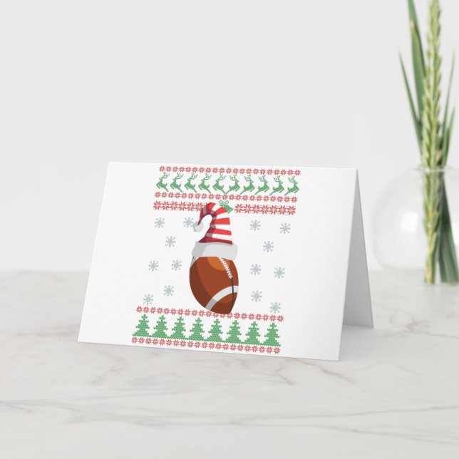 Ugly Christmas Sweater Rugby Sport Lovers Gift Card (Front)