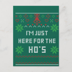Ugly Christmas Sweater Santa I'm Just Here For The Postcard
