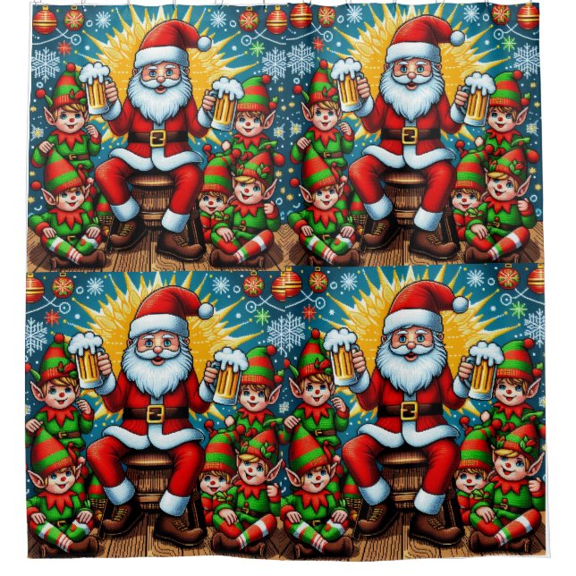 Ugly Christmas Sweater Shower Curtain (Front)