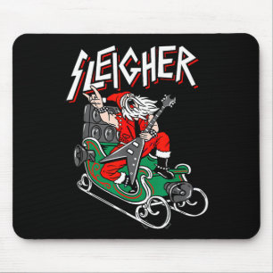 Ugly Christmas Sweater Sleigher Heavy Metal Santa  Mouse Mat