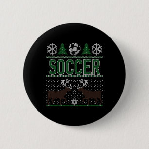 Ugly Christmas Sweater Soccer 6 Cm Round Badge