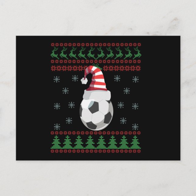 Ugly Christmas Sweater Soccer Sport Lovers Gift Postcard (Front)